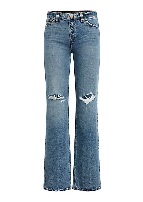 Chic Wide-Leg Distressed Jeans