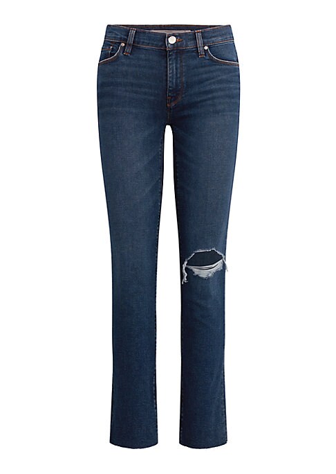 Cropped Destructed Straight Jeans