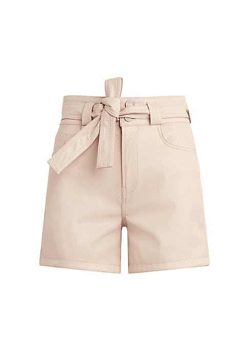 Sleek Tie-Waist Leather Shorts