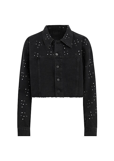 Embellished Micro Denim Jacket