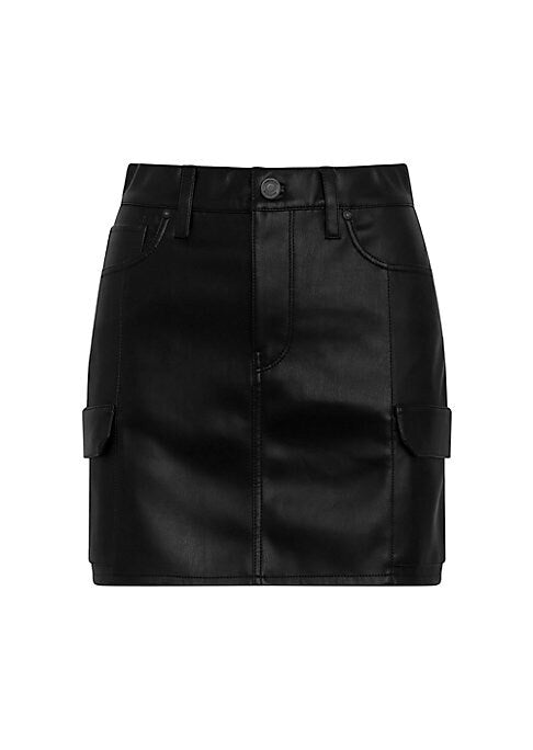 Vegan Leather Pocket Skirt