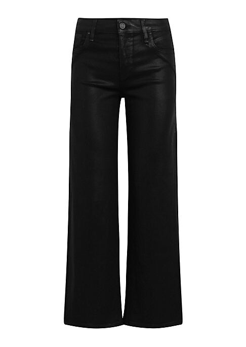 Coated Wide-Leg Ankle Jeans