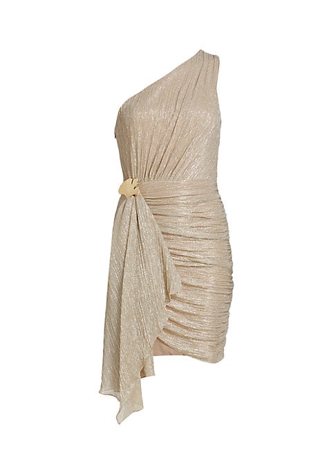 Gleaming Ruched Mini Dress