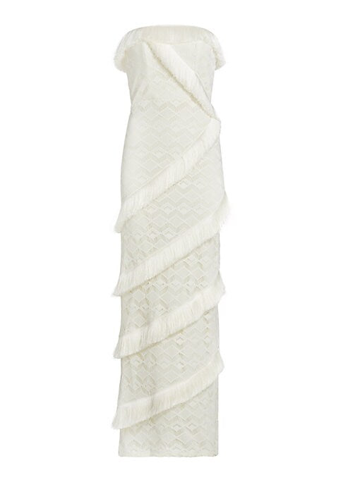 Fringe Tiered Crochet Dress