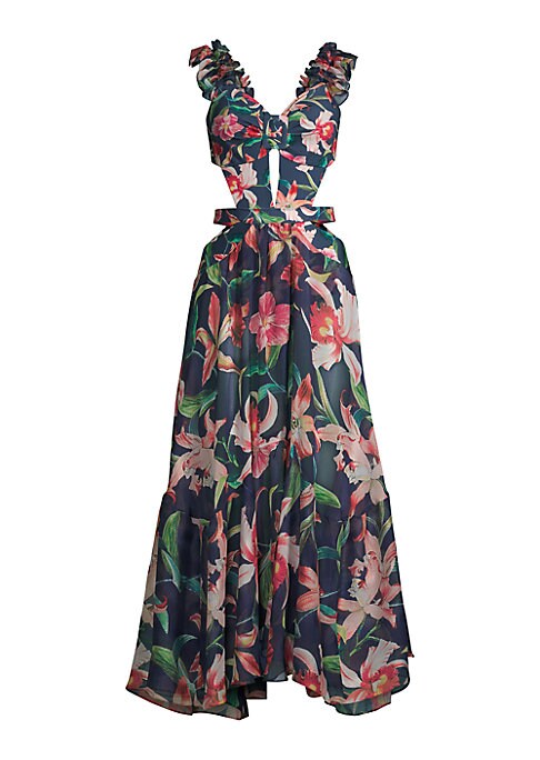 Floral Cut-Out Maxi Dress