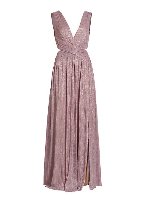 Metallic Plunge Dress