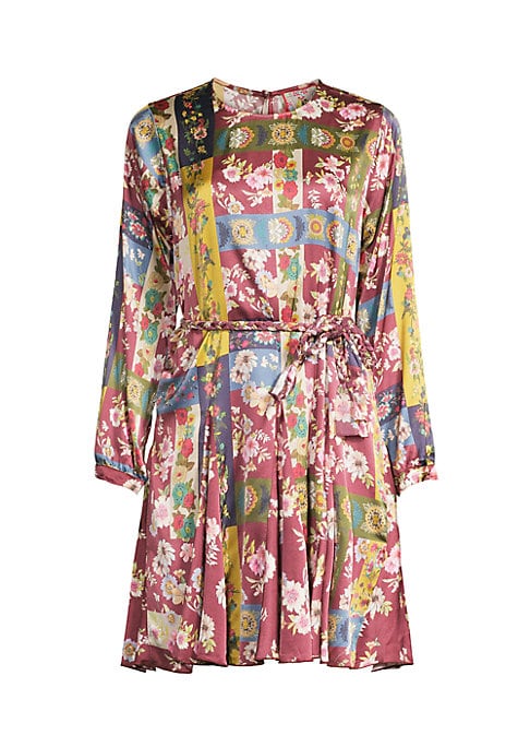 Floral Silk Patchwork Dress