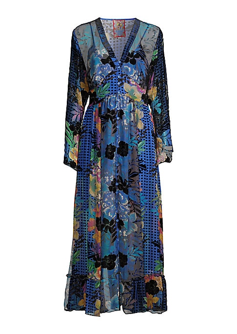 Silk V-Neck Midi Dress
