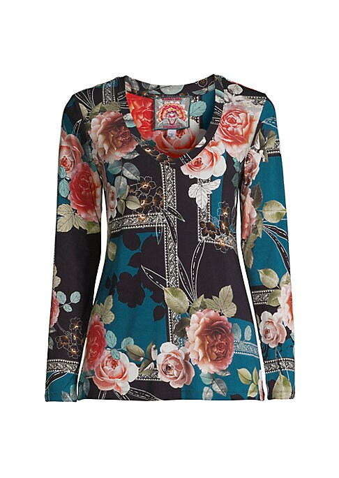Floral V-Neck Tee