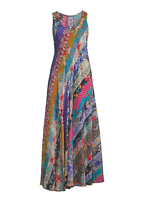 Playful Patchwork Midi Dress