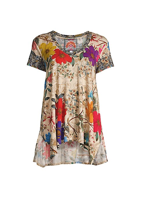 Vibrant Draped V-Neck Tee