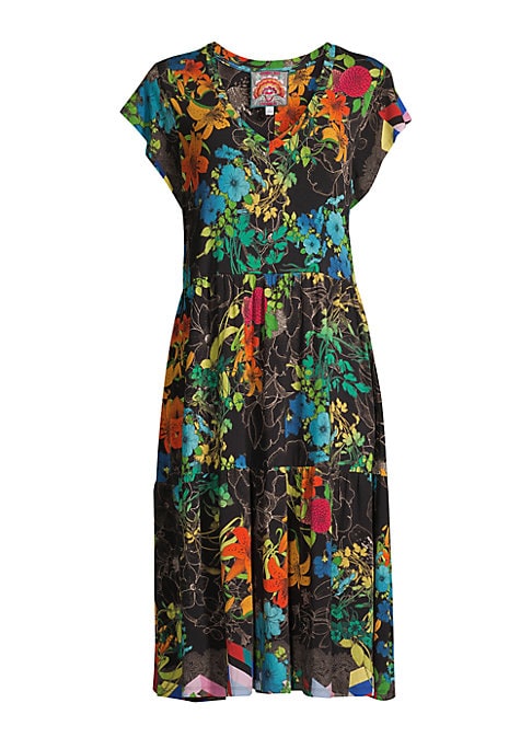 Floral Tiered V-Neck Dress