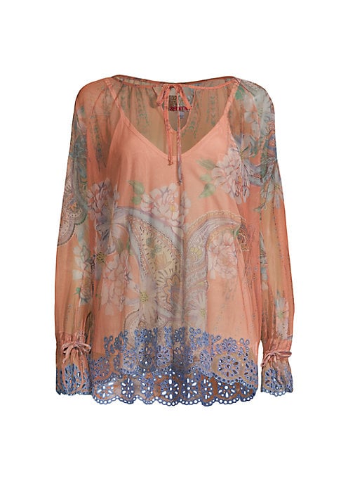 Romantic Floral Mesh Top