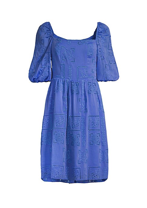 Silk Eyelet Mini Dress