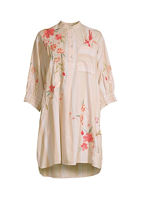 Floral Embroidered Cotton Tunic