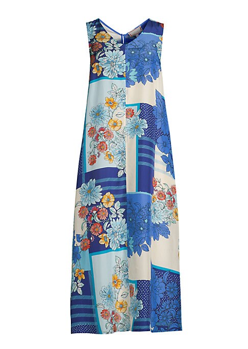 Floral Silk V-Neck Dress