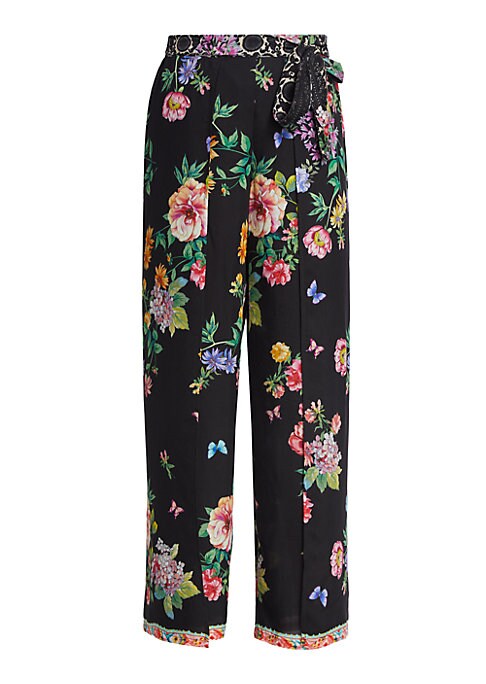 Floral Wrap Palazzo Pants