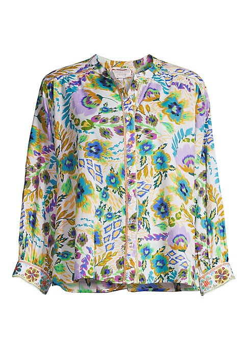 Vibrant Shirred Floral Top