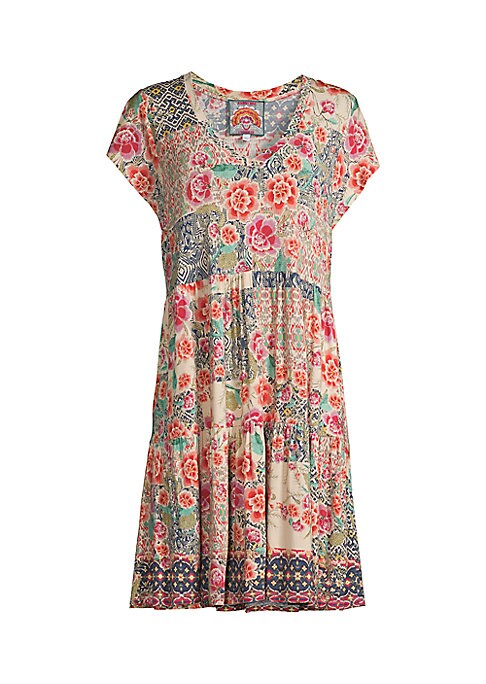 Floral Tiered V-Neck Dress