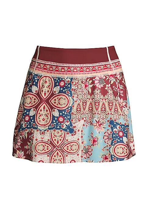 Paisley Stretch Mini Skirt