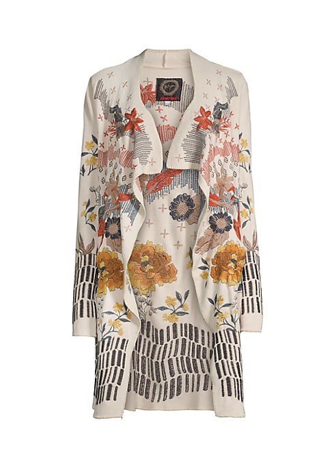 Floral Ruffle Knit Cardigan