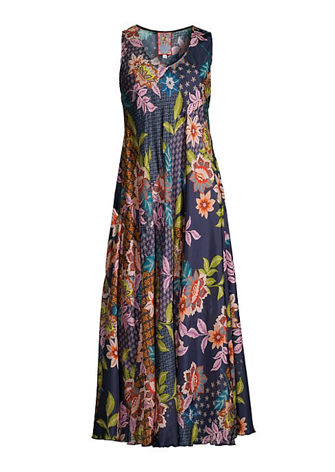 Floral Silk Maxi Dress
