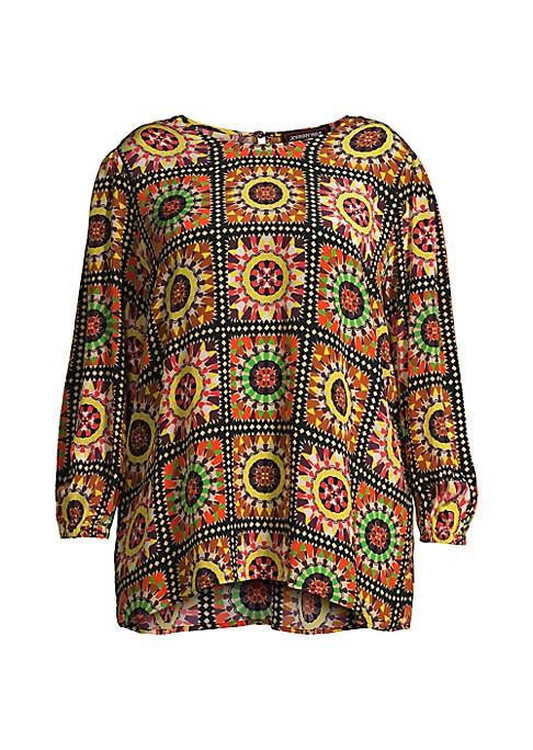 Silk Tile Print Top