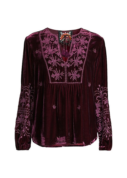 Embroidered Velvet Prairie Blouse