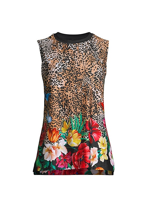 Floral Leopard High-Low Tank