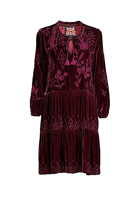Velvet Bloom Tiered Dress