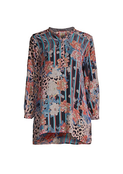 Floral Velvet Tunic Top