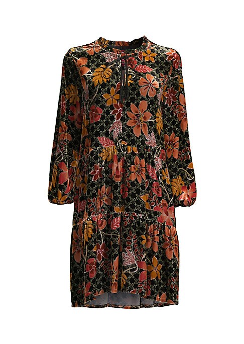 Velvet Floral Boho Dress