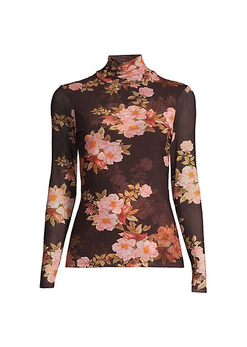 Floral Mock Turtleneck Tee