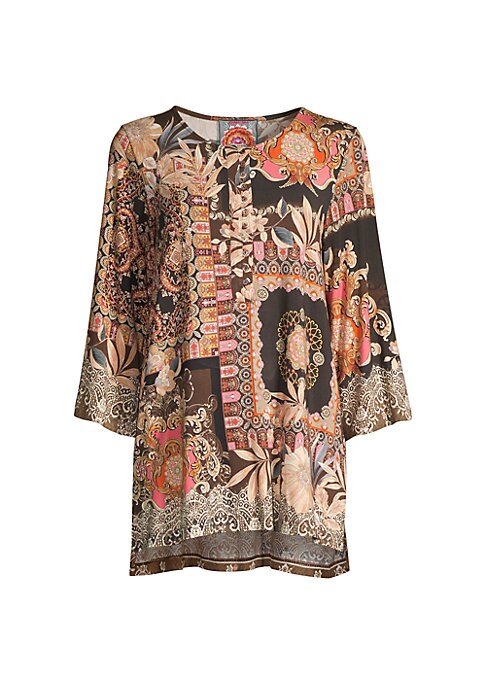 Vivid Lace Button Tunic