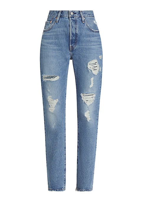 Distressed High-Waisted Jeans