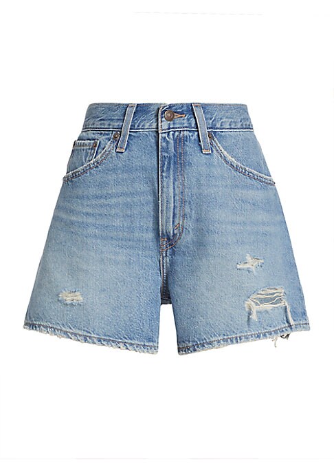 Retro Distressed Denim Shorts