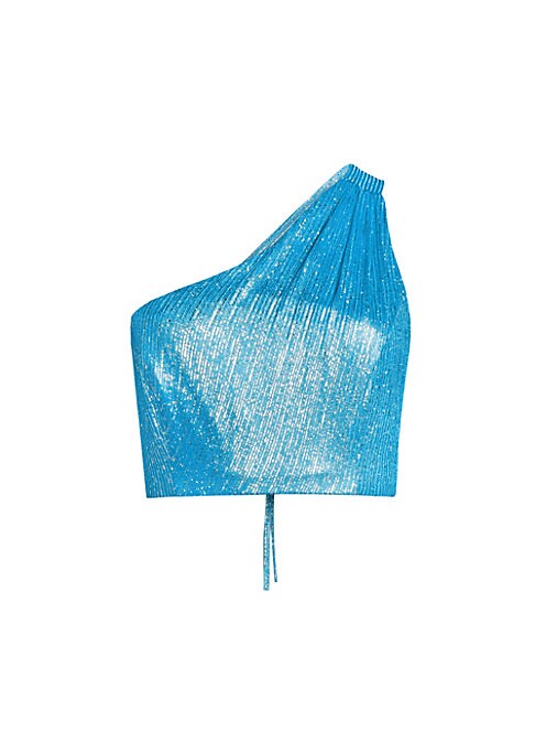 Metallic Pleated Top