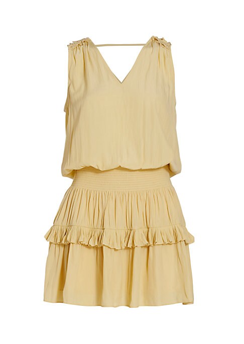 Ruffled V-Neck Mini Dress