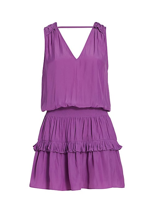 Ruffled V-Neck Mini Dress