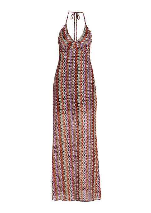 Zig-Zag Halter Maxi Dress