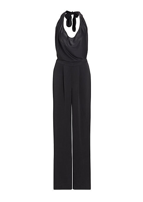 Elegant Satin Halter Jumpsuit