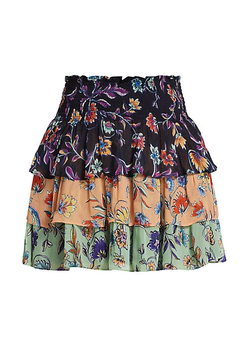 Floral Tiered Miniskirt