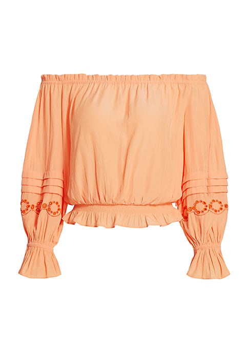 Embroidered Off-Shoulder Top