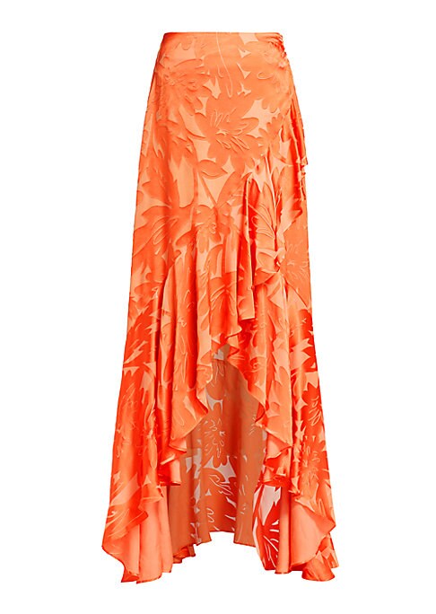 Floral Ruffle Maxi Skirt