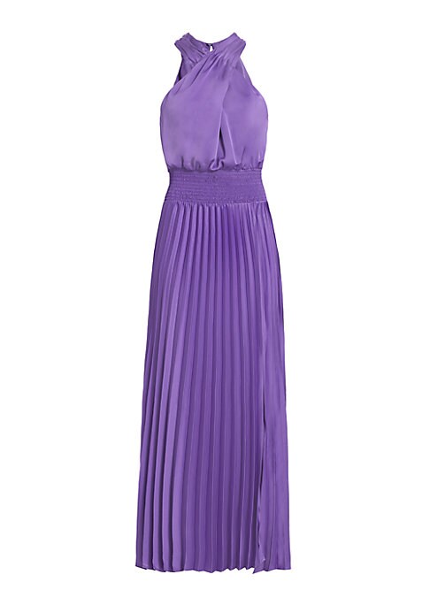 Elegant Pleated Halter Dress