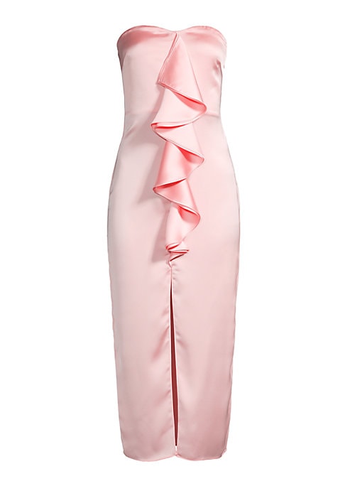 Sweetheart Satin Ruffle Dress