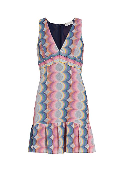 Wave Motif Flounce Dress