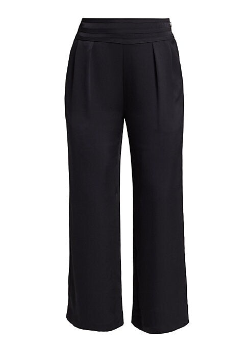 Lustrous Ankle-Crop Satin Trousers