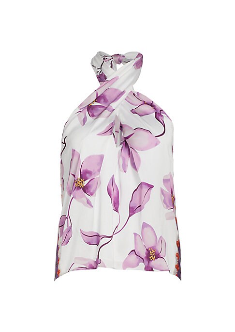 Floral Satin Halter Blouse