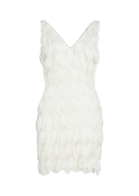 Fringe V-Neck Minidress
